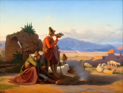 Пастухи в римской Кампании by Йорген Соне, 1835 — digital art print download