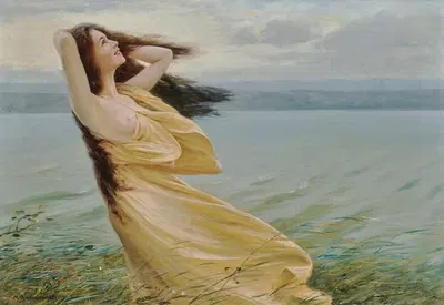 Молодая женщина у воды by Макс Нонненбрух — digital art print download