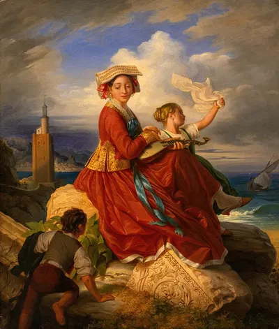 Жена рыбака из Неттуно by Карл Густав Плагеманн, 1857 — digital art print download