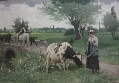 Хорошо охраняемая корова by Эдуар Бенар Деба-Понсан, 1890 — digital art print download