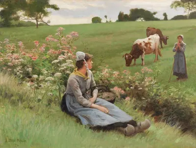 Отдых в поле by Эдуар Бенар Деба-Понсан, 1901 — digital art print download