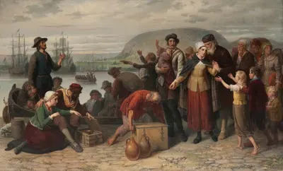The First Emigration from Gothenburg to New Sweden by Gustaf Henrik Brusewitz, 1882 — digital art print download