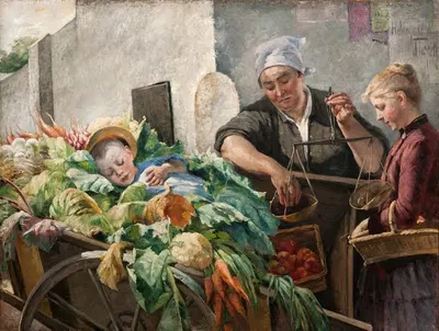 Женщина-продавец овощей во Франции by Хильдегарда Торелл, 1886 — digital art print download