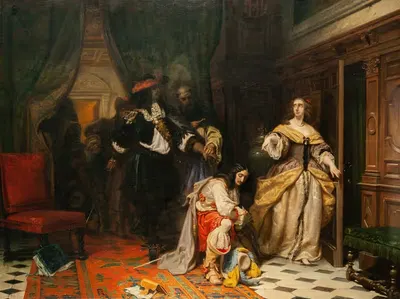 Queen Christina of Sweden and Monaldeschi by Johan Fredrik Höckert, 1853 — digital art print download