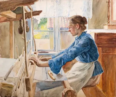 Элизабет Петтерссон, ткачиха by Нильс Ларссон, 1906 — digital art print download