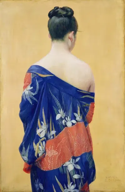 Кимоно с узором ириса by Окада Сабуросукэ, 1927 — digital art print download