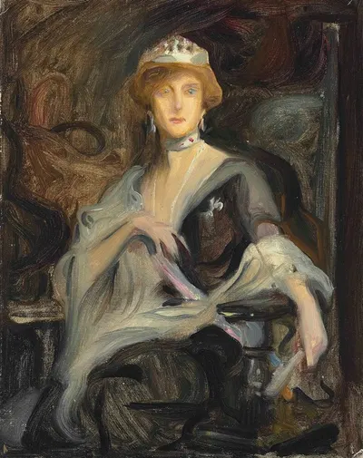 Августа Виктория, королева Португалии, в изгнании, эскиз by Филипп Алексис де Ласло, 1915 — digital art print download