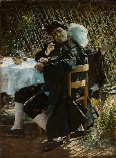 Священник в разговоре с мужчиной в фраке by Александр Гиерминьский — digital art print download