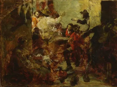 Таверна в Риме, эскиз by Александр Гиерминьский, 1874 — digital art print download