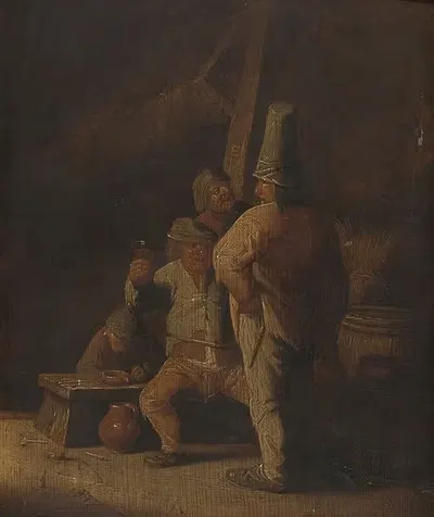 Peasants drinking wine by Aleksander Ludwik Molinari — digital art print download