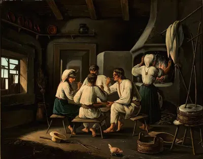 In the servants’ chamber by Aleksander Raczyński, 1849 — digital art print download