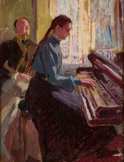 За пианино by Алексей Новаковский, 1905 — digital art print download