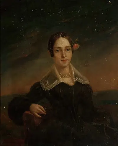Portrait of a young woman by Ambroży Mieroszewski, 1847 — digital art print download