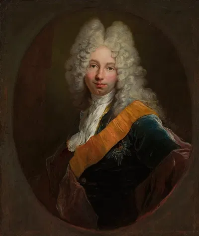 Фридрих Вильгельм Кеттлер (1692–1711) (портрет мужчины в парике с орденом Черного орла) by Антуан Песне, 1692–1711 —…
