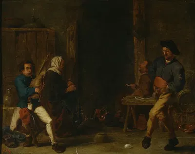 Scene in a tavern by Cornelis Saftleven, 1637 — digital art print download
