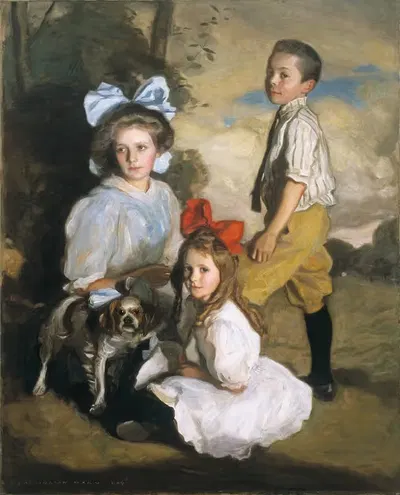 Портрет троих детей Нокс by Харрингтон Манн, 1909 — digital art print download