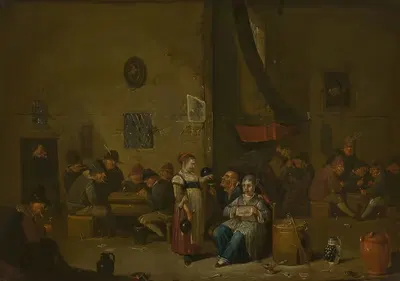 Жанровая сцена в таверне by Хуберт ван Равестейн — digital art print download