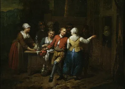 Танец перед таверной by Ян Баптист Ламбрахтс, c. 1720 — digital art print download