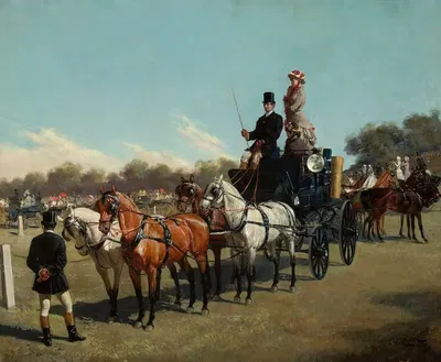 Соревнование экипажей на площади замка Уяздов by Ян Богумил Розен, 1881 — digital art print download