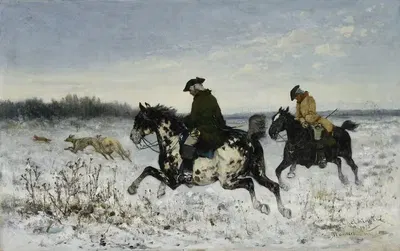 Охота с борзыми by Ян Хелминьский, 1875 — digital art print download