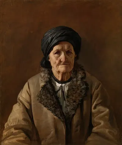 Портрет белорусской хозяйки Потираловской by Ян Чруцкий, 1857 — digital art print download