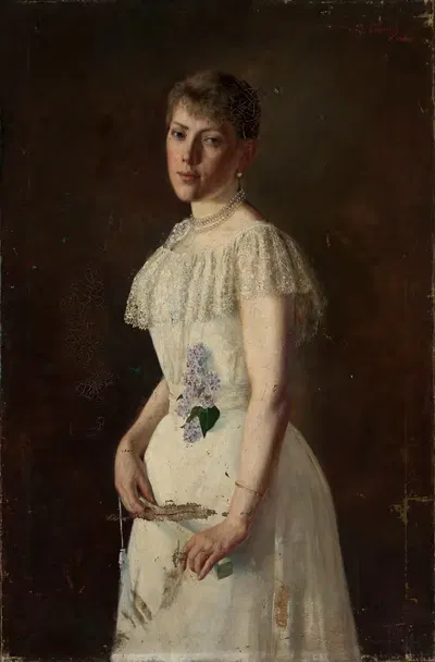 Портрет Ванды Сухоцкой by Ян Кауцик, 1893 — digital art print download