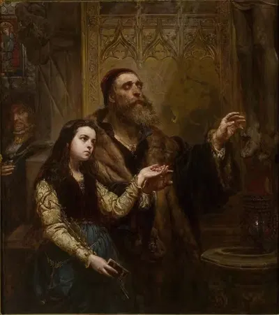 Blind Veit Stoss with his granddaughter by Jan Matejko, 1865 — digital art print download