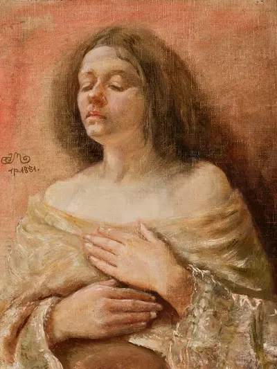 Этюд портрета женщины by Ян Матейко, 1881 — digital art print download