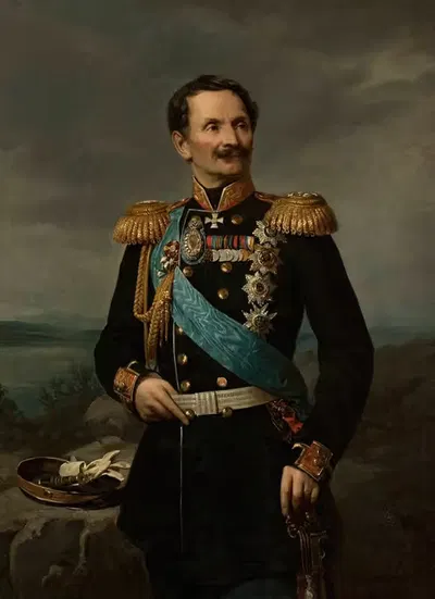 Portrait of Friedrich Berg by Jan Michał Strzałecki, 1867 — digital art print download