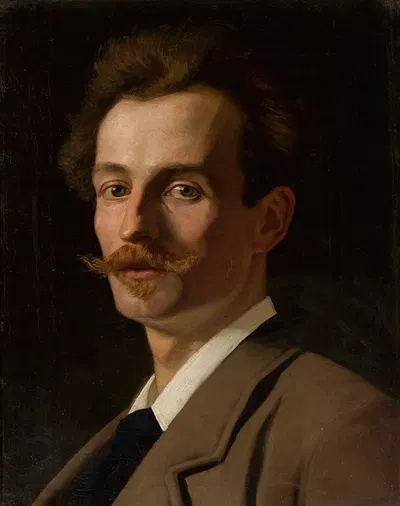 Portrait of Franciszek Krudowski, painter by Jan Styka, 1882 — digital art print download