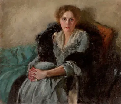 Портрет жены художника, Леты Чайковской (около 1875–1947) by Йозеф Чайковский — digital art print download