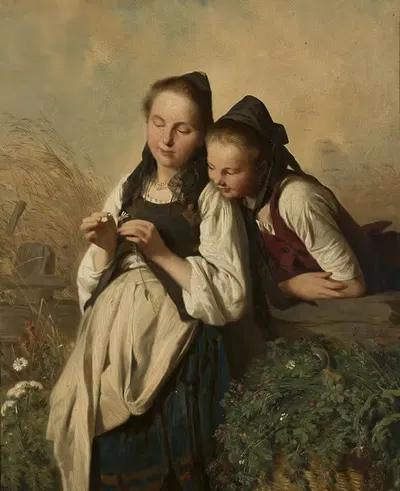 Любовное гадание by Юлий Шольц, 1859 — digital art print download