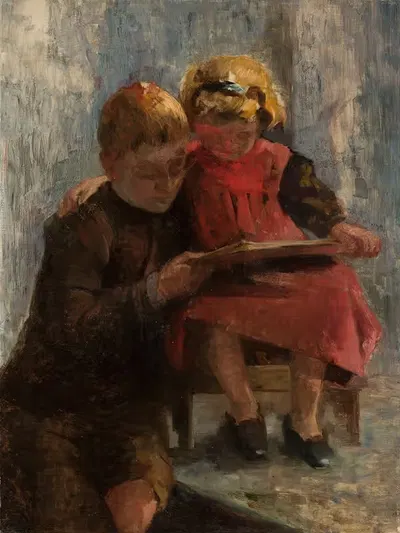 Study of two children by Julius Scholtz — digital art print download