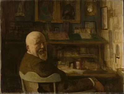 Портрет мужчины за столом by Леопольд фон Калькреут, 1899 — digital art print download