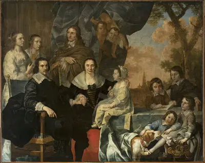 Автопортрет с семьей by Николас ван Хелт Стокаде, 1664 — digital art print download