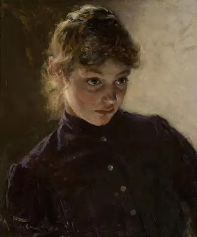 Портрет молодой девушки by Николай Дмитриевич Кузнецов, 1891 — digital art print download