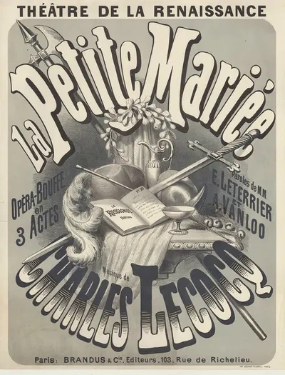 Théâtre de la Renaissance. La petite mariée. Opéra-bouffe en 3 actes by Antoine Barbizet, 1876 — digital art print download