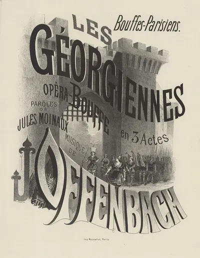Bouffes-Parisiens. Les Géorgiennes, opéra-bouffe en 3 actes by Antoine Barbizet, 1864 — digital art print download