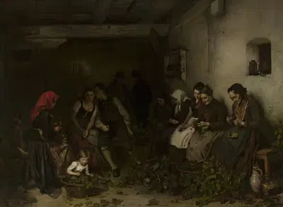 Уборка хмеля by Рудольф Хирт дю Френ, 1870 — digital art print download