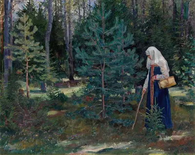 Сбор грибов в лесу by Сергей Арсеньевич Виноградов, 1927 — digital art print download