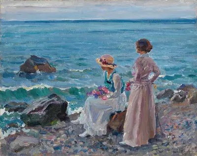 Женщины у моря by Сергей Арсеньевич Виноградов, 1915 — digital art print download
