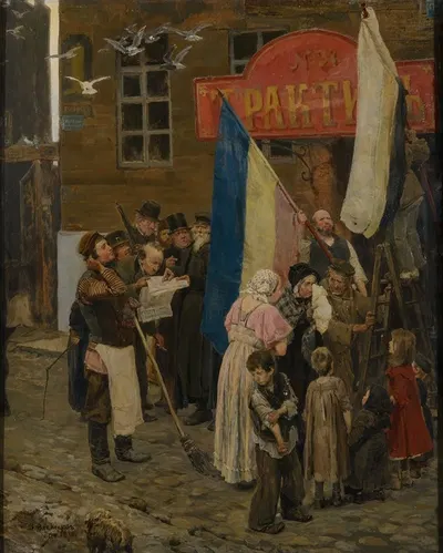 News of the capture of Kars by Viktor Mikhailovich Vasnetsov, 1878 — digital art print download