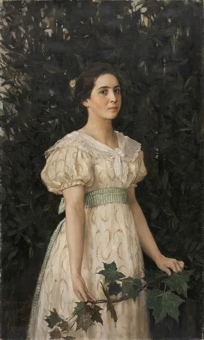 Portrait of Vera Savvishna Mamontova by Viktor Mikhailovich Vasnetsov, 1896 — digital art print download