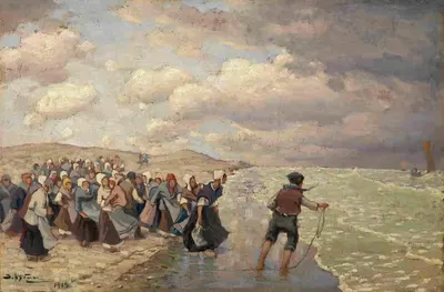 Fishermen's Wifes by Viktor Zarubin, 1919 — digital art print download