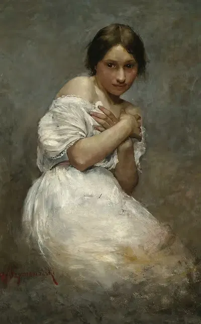 Портрет девушки by Вацлав Шимановский, 1875-1880 — digital art print download