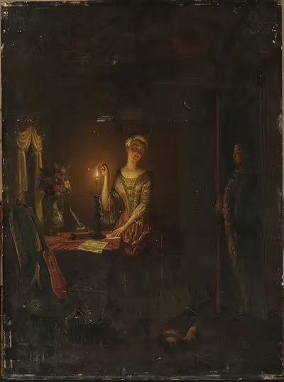 Запечатывание письма воском by Виллем Танс, 1852 — digital art print download