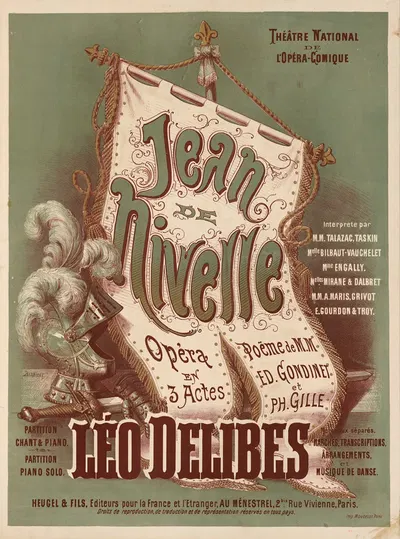 Théâtre National de l'Opéra-Comique. Jean de Nivelle, opéra en 3 actes by Antoine Barbizet, 1880 — digital art print download