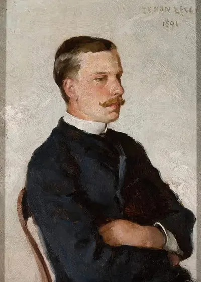 Portrait of a man by Zenon Łęski, 1891 — digital art print download