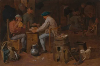 Card Players and Carousers by Adriaen Brouwer — digital art print download