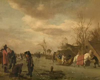 Зимние удовольствия by Адриан ван де Вельде, 1662 — digital art print download